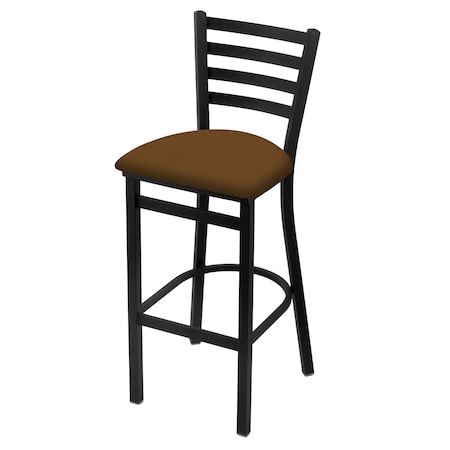 30 Stationary Bar Stool,Black Wrinkle,Canter Thatch Seat